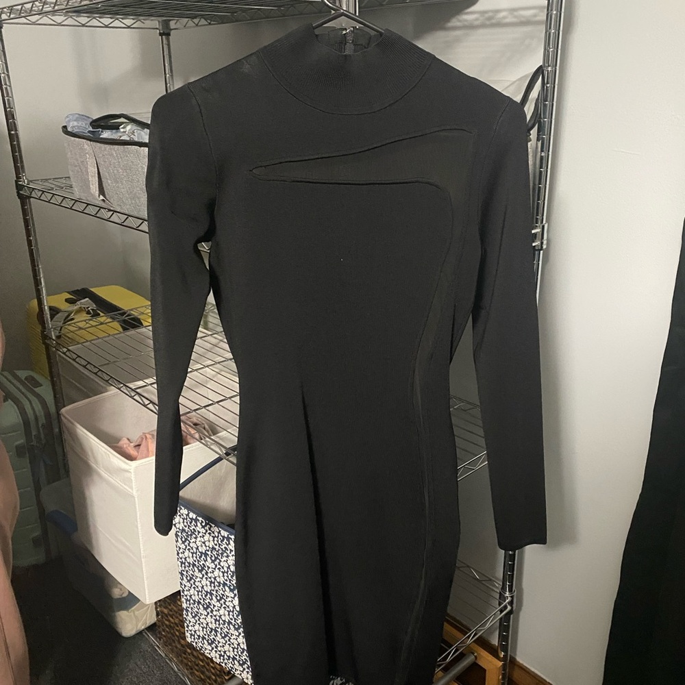 Elegant Black Long-Sleeve Dress